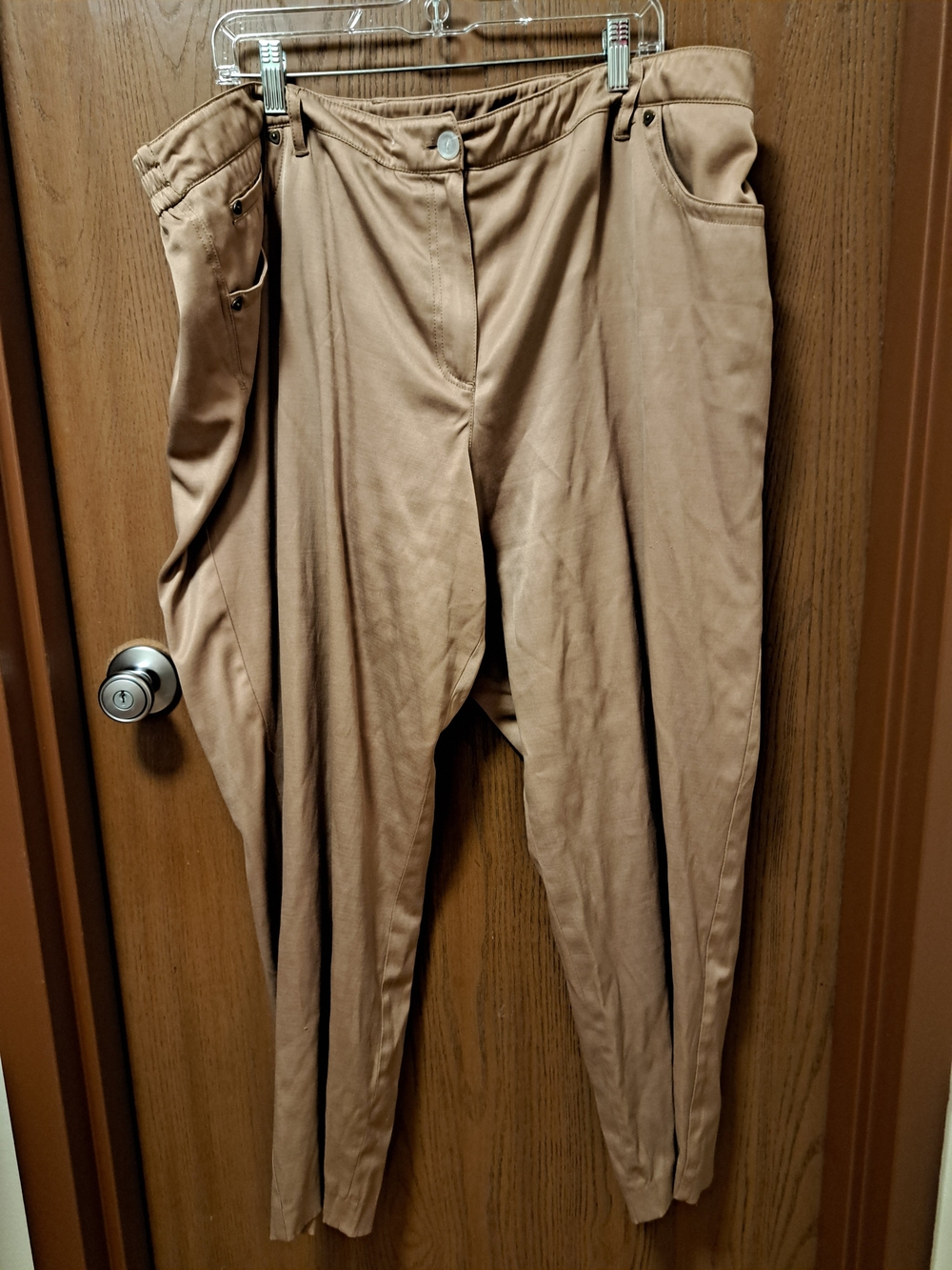 Dress Barn Tan High-Rise Trousers